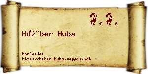 Héber Huba névjegykártya