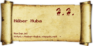 Héber Huba névjegykártya